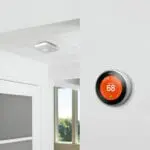 digital thermostat on wall